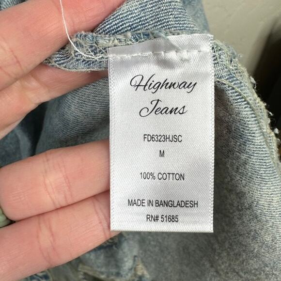 Highway Jeans NWOT Vintage Wash Destroyed Denim Jean Long Line Dress Jacket - Picture 14 of 14